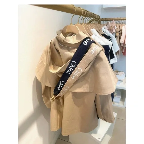 Chloe Girl's Canvas Bum / Fanny Bag Body Bag Canvas Beige and Tan, Navy Strap - Picture 5 of 6